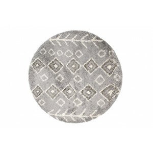 Koberec BOHO L228C tmavě šedý / béžový kruh