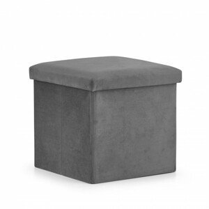 Skládací taburetka šedá M samet šedá