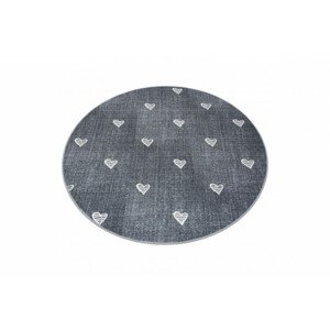 Koberec HEARTS kruh Jeans - šedý