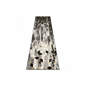 Koberec / Běhoun GLOSS 409A 82 glamour, art deco černý / šedý / zlatý