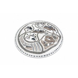 Koberec FUN Land vesnice, ulice - krémový kruh