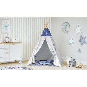 Dětský stan Tipi hvězdy granát/šedý