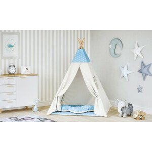 Dětský stan Tipi hvězdy modrý/béžový