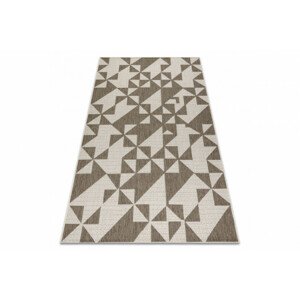 Koberec šňůrkový SIZAL FLOORLUX 20489 champagne / taupe trojúhelníky