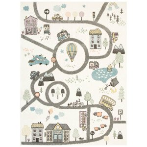 Dětský koberec Lima 9376A uličky, krémový