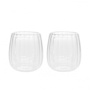 Sada dvou sklenic CEMBRA GROOVE s dvojitým dnem 888118 250 ml