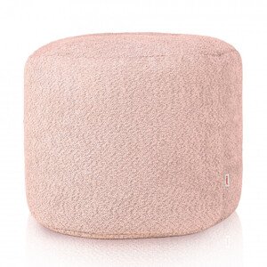 Taburetka Cilindro pudrově růžová bouclé