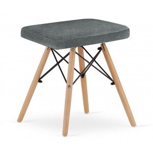 Set tří taburetek WERK šedé (hnědé nohy) 3ks