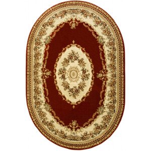 Koberec Super Rose 1898A ornament / květinový, červený / krémový ovál