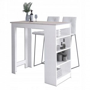 Barový stůl 115cm bílý/dub sonoma