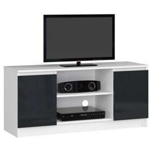 Stolek pod TV RTV 120 2D 1P grafitový, lesk