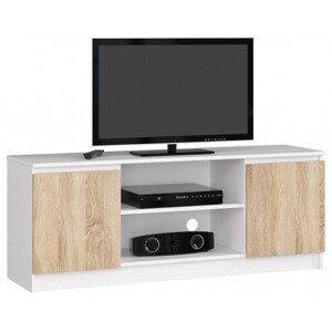 Stolek pod TV RTV 140 2D 1P bílý / sonoma