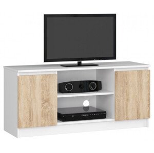 Stolek pod TV RTV 120 2D 1P bílý / sonoma