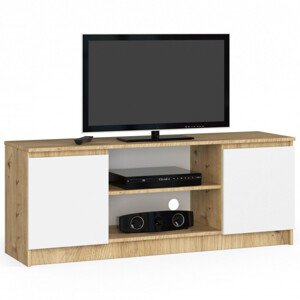 Stolek pod TV RTV 140 2D 1P dub artisan / bílý