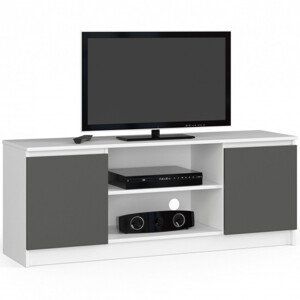 Stolek pod TV RTV 140 2D 1P bílý / šedý