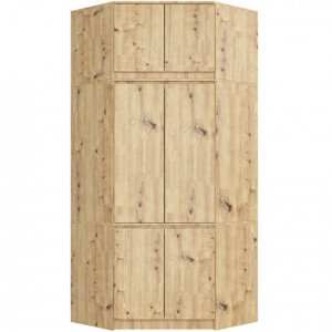 Rohová skříň s nástavcem S100 dub artisan