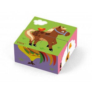 Puzzle kostky Viga 50835 farma