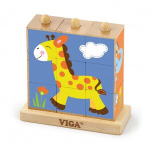 Puzzle kostky Viga 50834 zoo