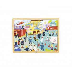 Puzzle na podstavci Viga 44581 48 dílků - poznávání práce hasiče