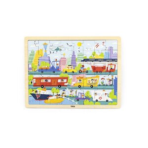 Puzzle na podstavci Viga 44582 48 dílků - poznávání dopravy ve městě
