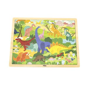 Puzzle na podstavci Viga 44584 48 dílků - poznávání dinosaurů