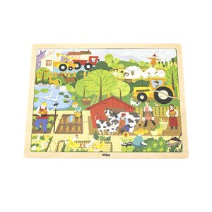Puzzle na podstavci Viga 44588 48 dílků - poznávání farmy
