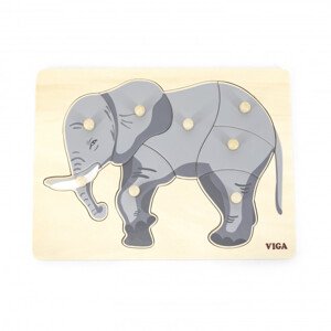 Puzzle na podložce s držadly 44601 slon