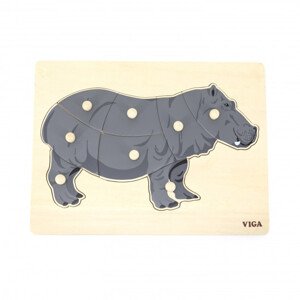 Puzzle na podložce s držadly 44604 hroch