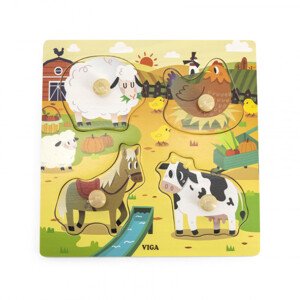 Puzzle s držadly Viga 44592 farma