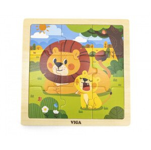 Puzzle na podstavci Viga 44627 9 dílků - lev
