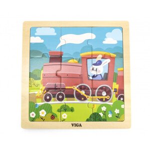 Puzzle na podstavci Viga 44631 9 dílků - vláček
