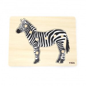 Puzzle na podložce s držadly Viga 44603 zebra