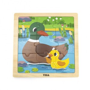 Puzzle na podstavci Viga 44621 9 dílků - kachna
