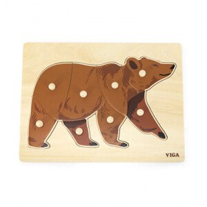 Puzzle na podložce s držadly Viga 44606 medvídek