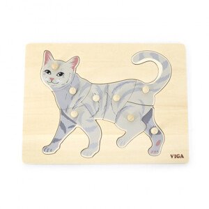 Puzzle na podložce s držadly Viga 44612 kočka