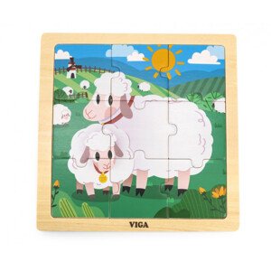 Puzzle na podstavci Viga 44622 9 dílků - ovečka