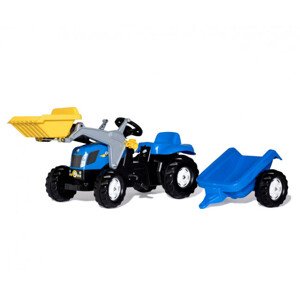 Šlapací traktor s přívěsem a lžící Rolly Toys 023929 New Holland