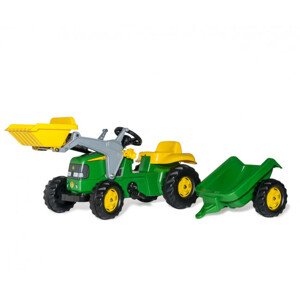Šlapací traktor John Deere s přívěsem a lžící Rolly Toys 023110