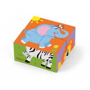 Puzzle kostky Viga 50836 zoo