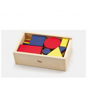 Logické kostky Viga 56164 geometrické obrazce