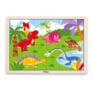 Puzzle na podstavci Viga 51460 24 dílků - dinosauři