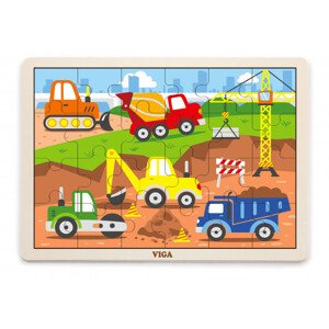 Puzzle na podstavci Viga 51463 24 dílků - na stavbě