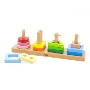 Kostky s třídičem tvarů Viga 44685 geometrické obrazce