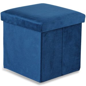 Skládací taburetka M sametová, tmavě modrá