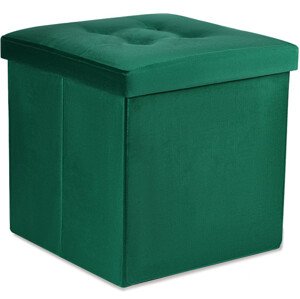 Skládací taburetka L sametová, zelená