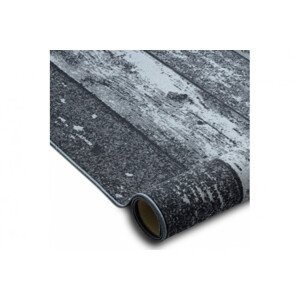 Protiskluzový metrážní koberec WOOD dřevo, prkna - šedý