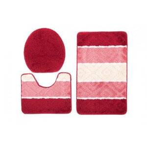 Sada koupelnových koberečků MULTI C5132 červený ROMBY