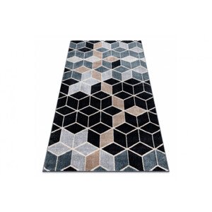 Koberec POLI 9139 Cube kostka 3D černý / šedý