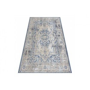 Koberec SOLE D3871 Ornament, ramka - ploské tkaní modrý/béžový