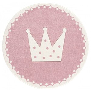 Dětský koberec Happy Rugs CROWN růžový / bílý
